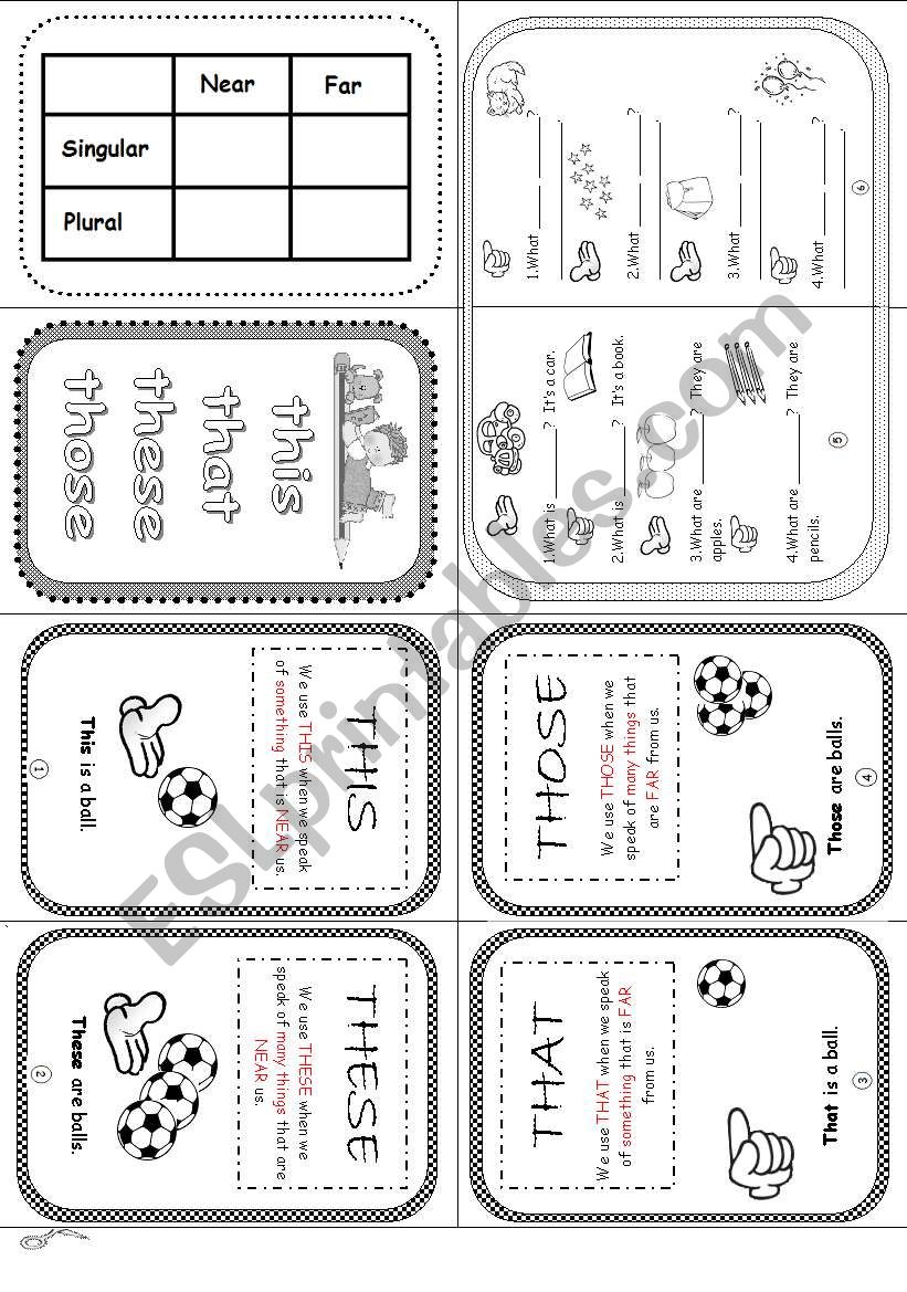 Demonstratives mini book (this, that, these, those)