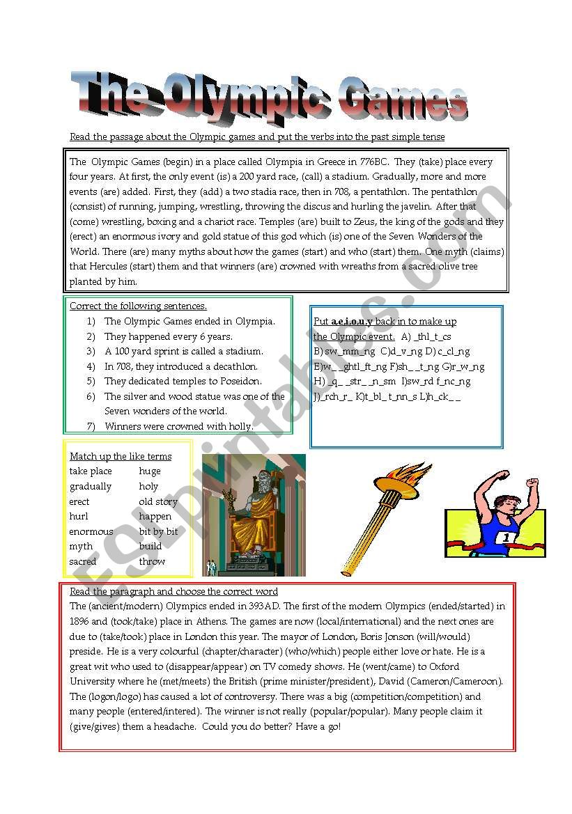 The Olympic Games worksheet