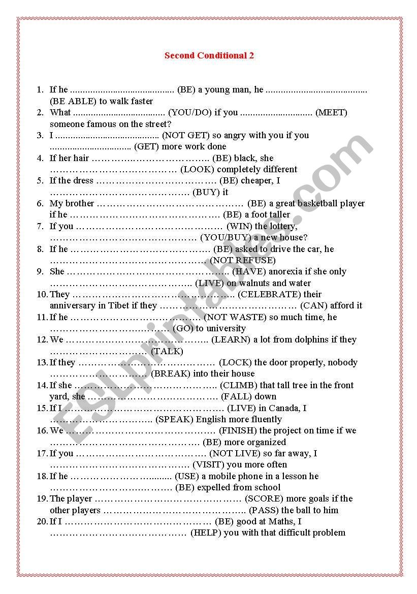 Second Conditional  worksheet