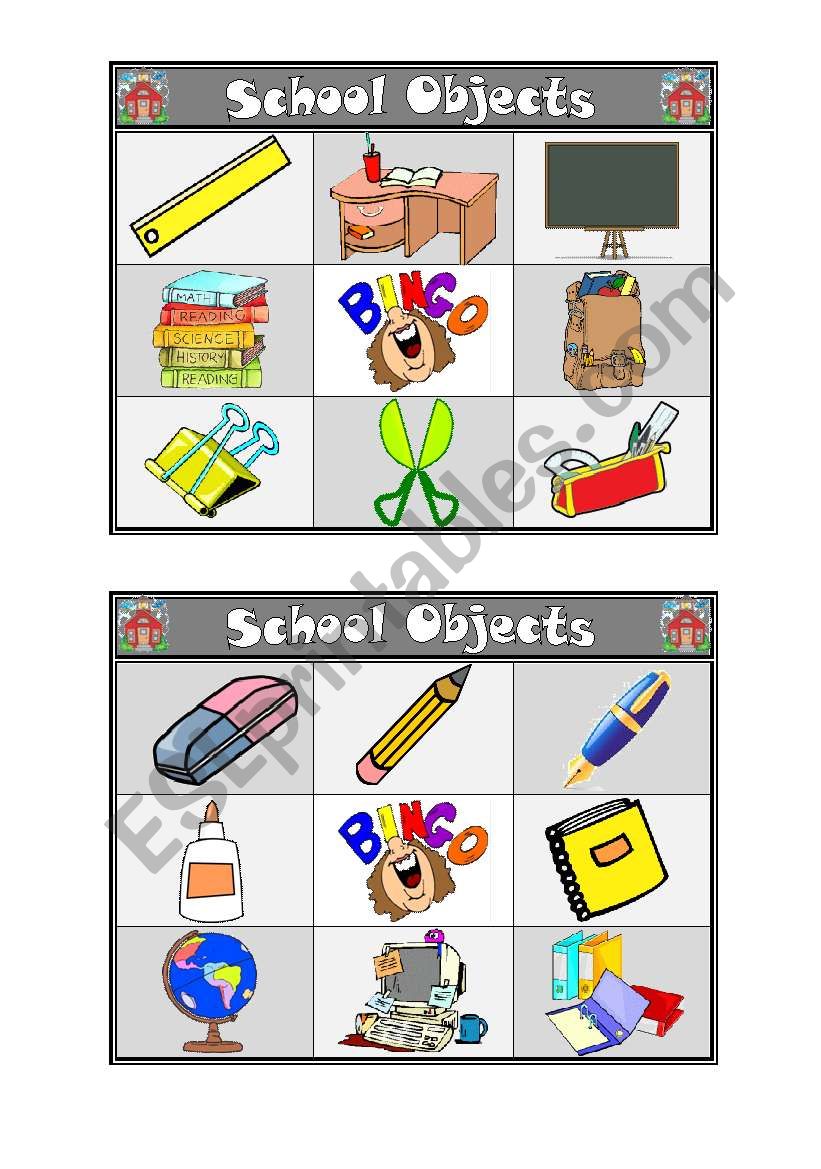 School Bingo (1/2) worksheet