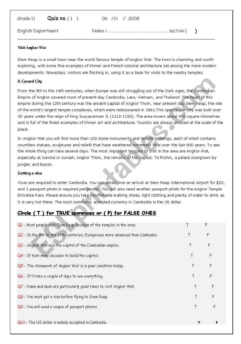 travel and tourism worksheet