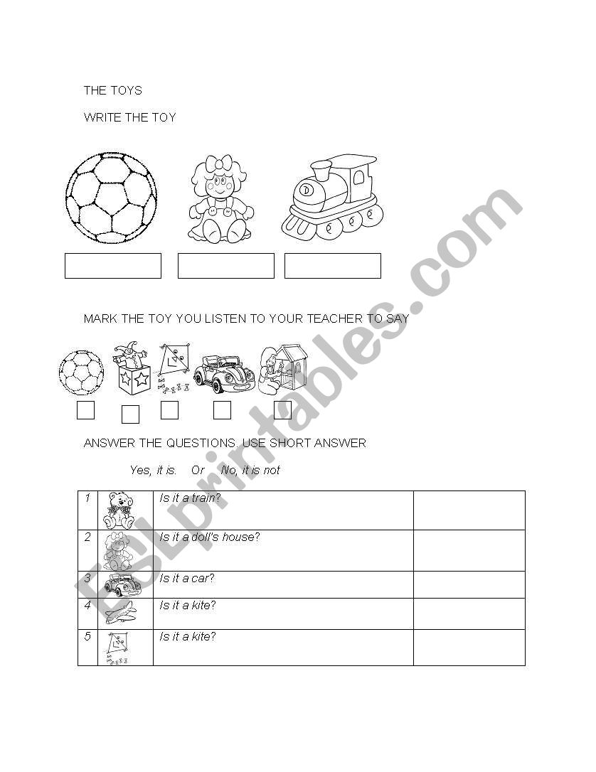 MY TOYS   worksheet