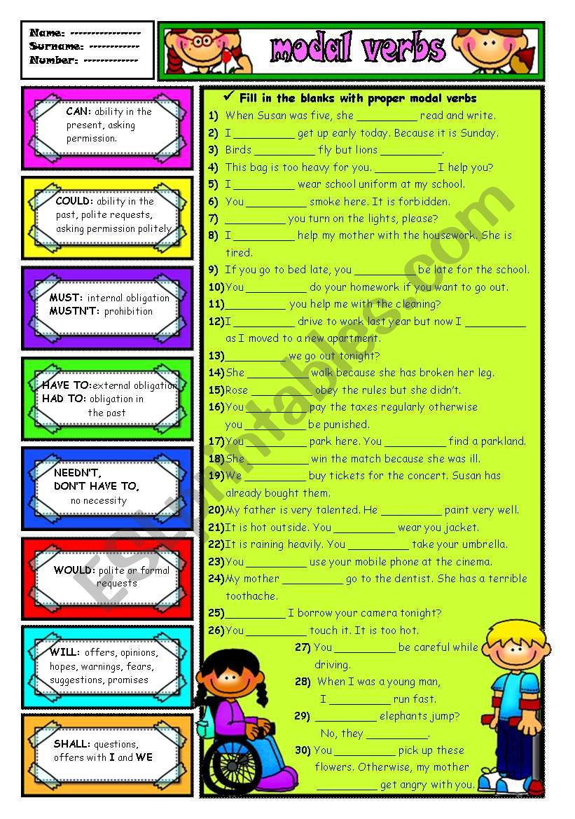 MODAL VERBS - 4 (B&W+KEY included)