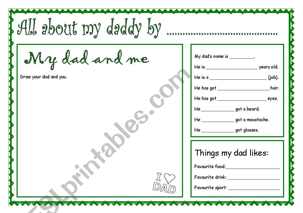 ABOUT MY DADDY worksheet