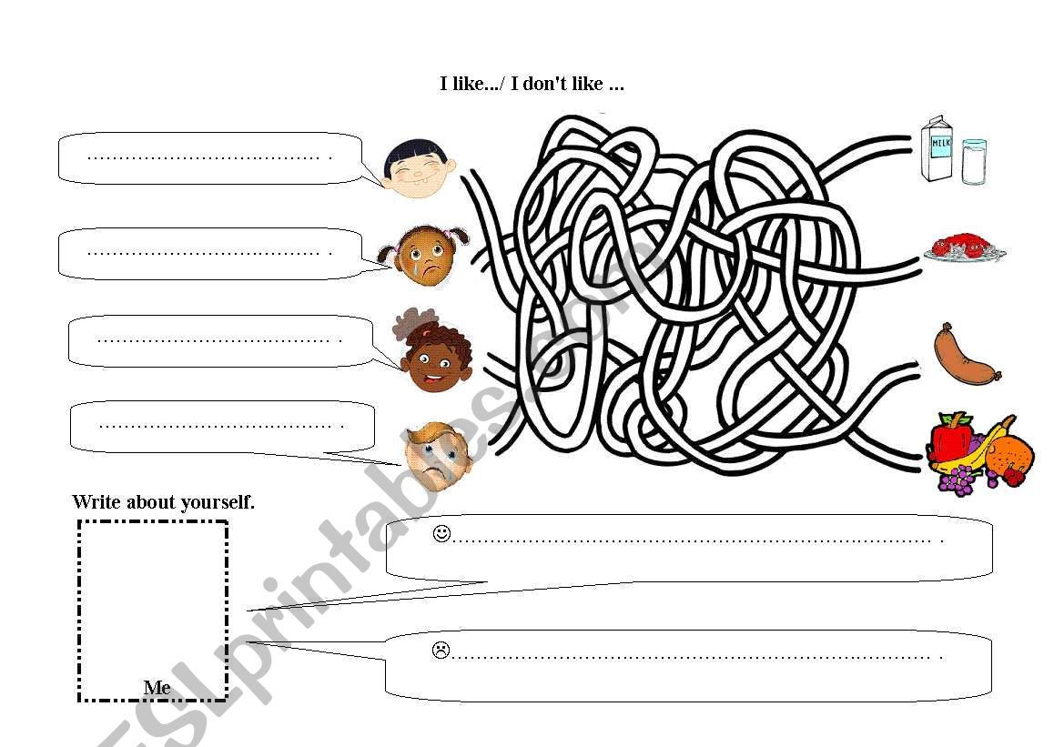 like/ does´t like worksheet