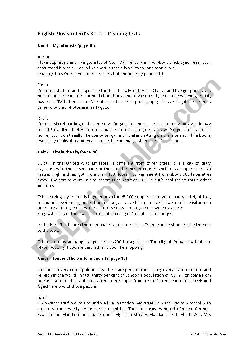 Basic English Suggestions worksheet