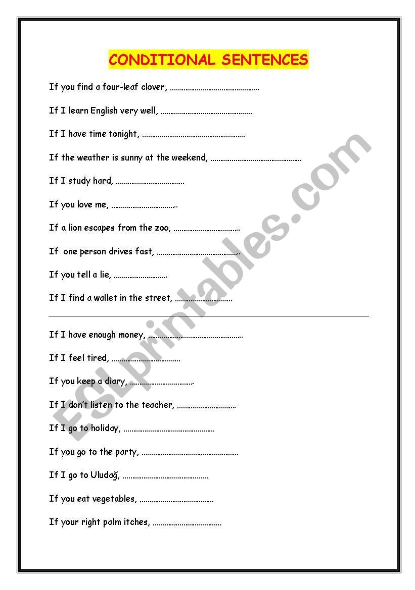 IF SENTENCES worksheet