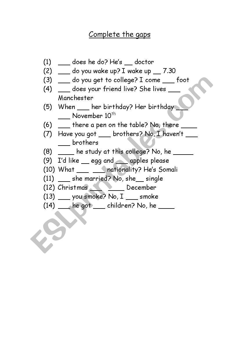 grammar worksheet worksheet