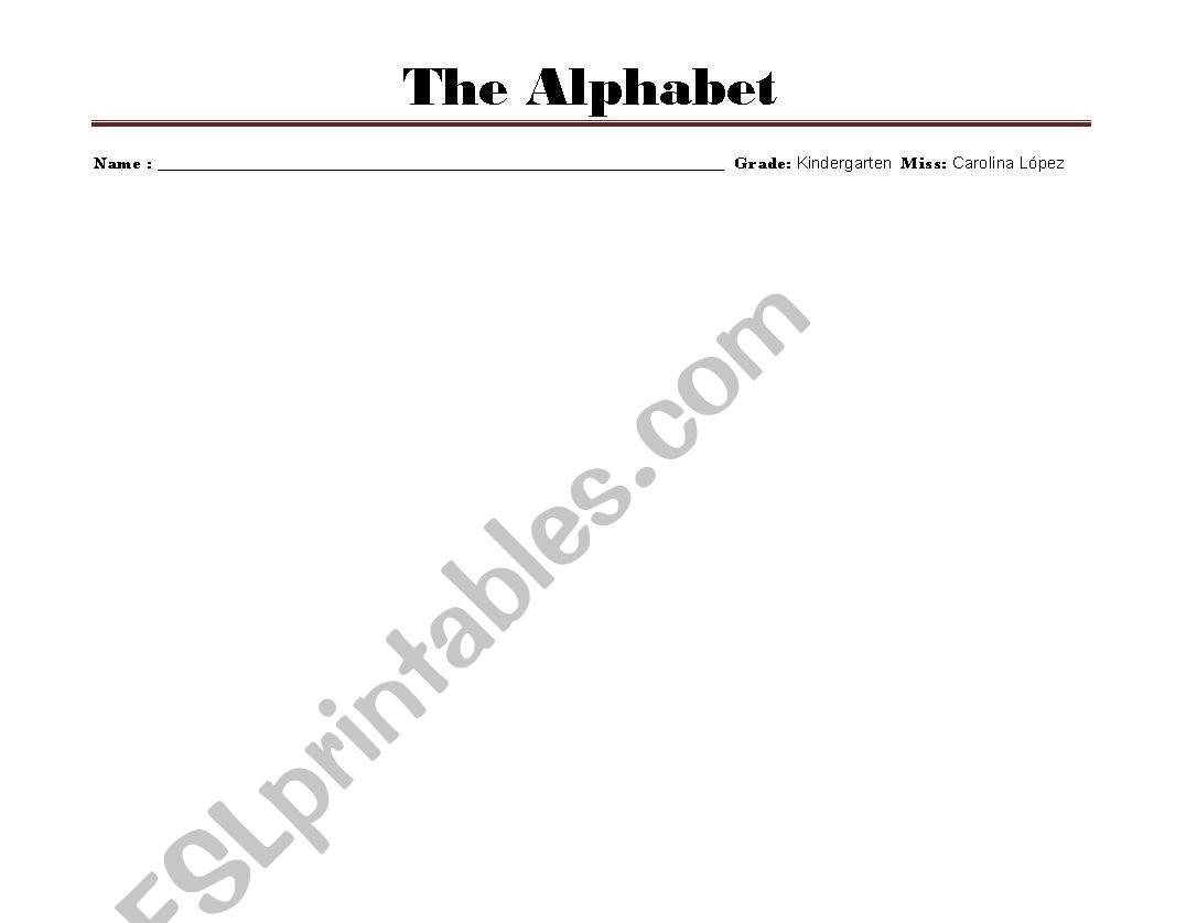 The alphabet I worksheet