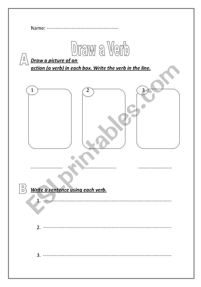 draw a verb  worksheet