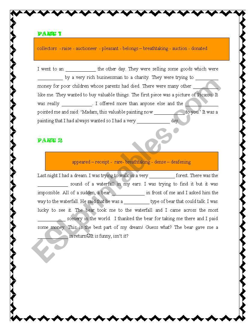 GAP FILLING worksheet