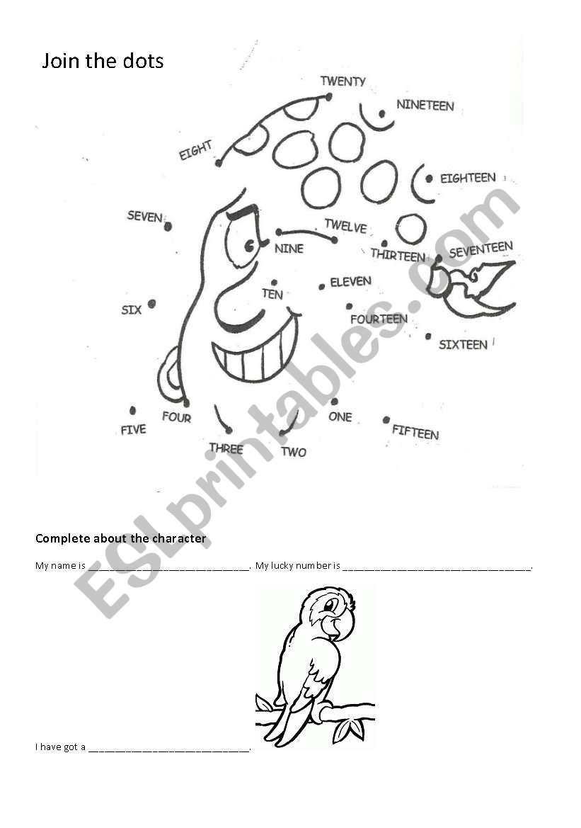 Join the dots worksheet