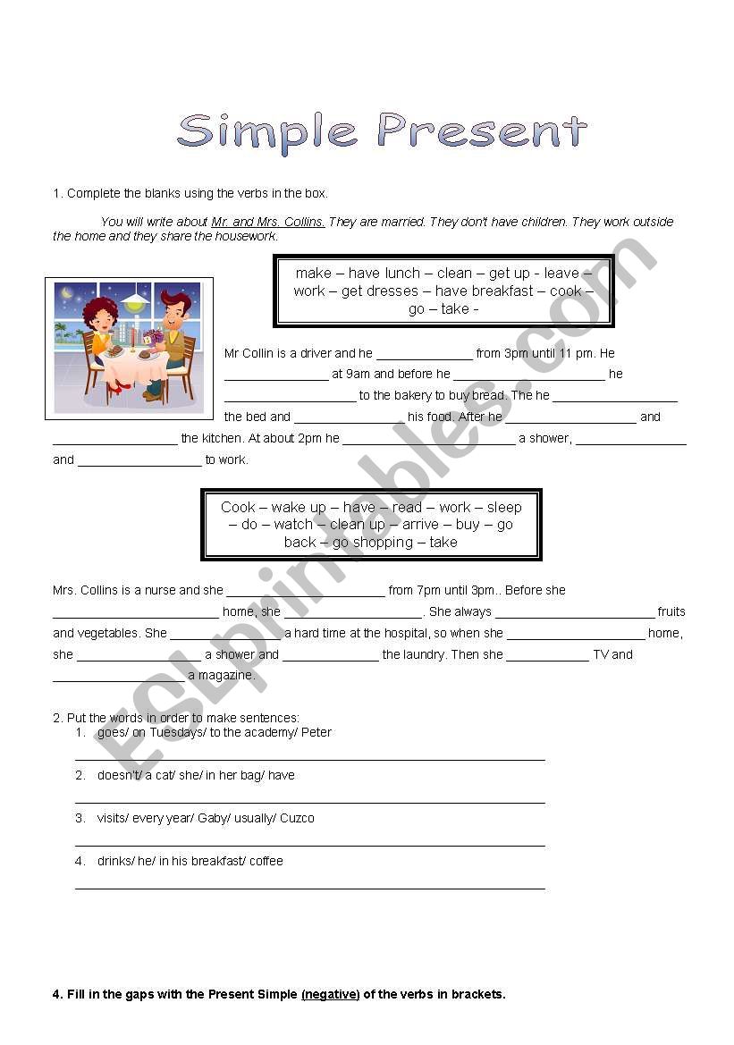 Simple Present worksheet