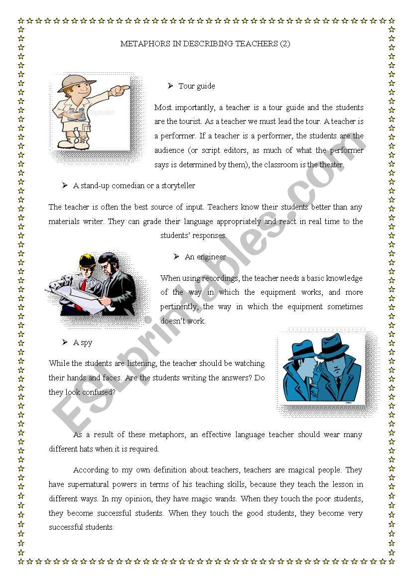 teachers roles 2 worksheet