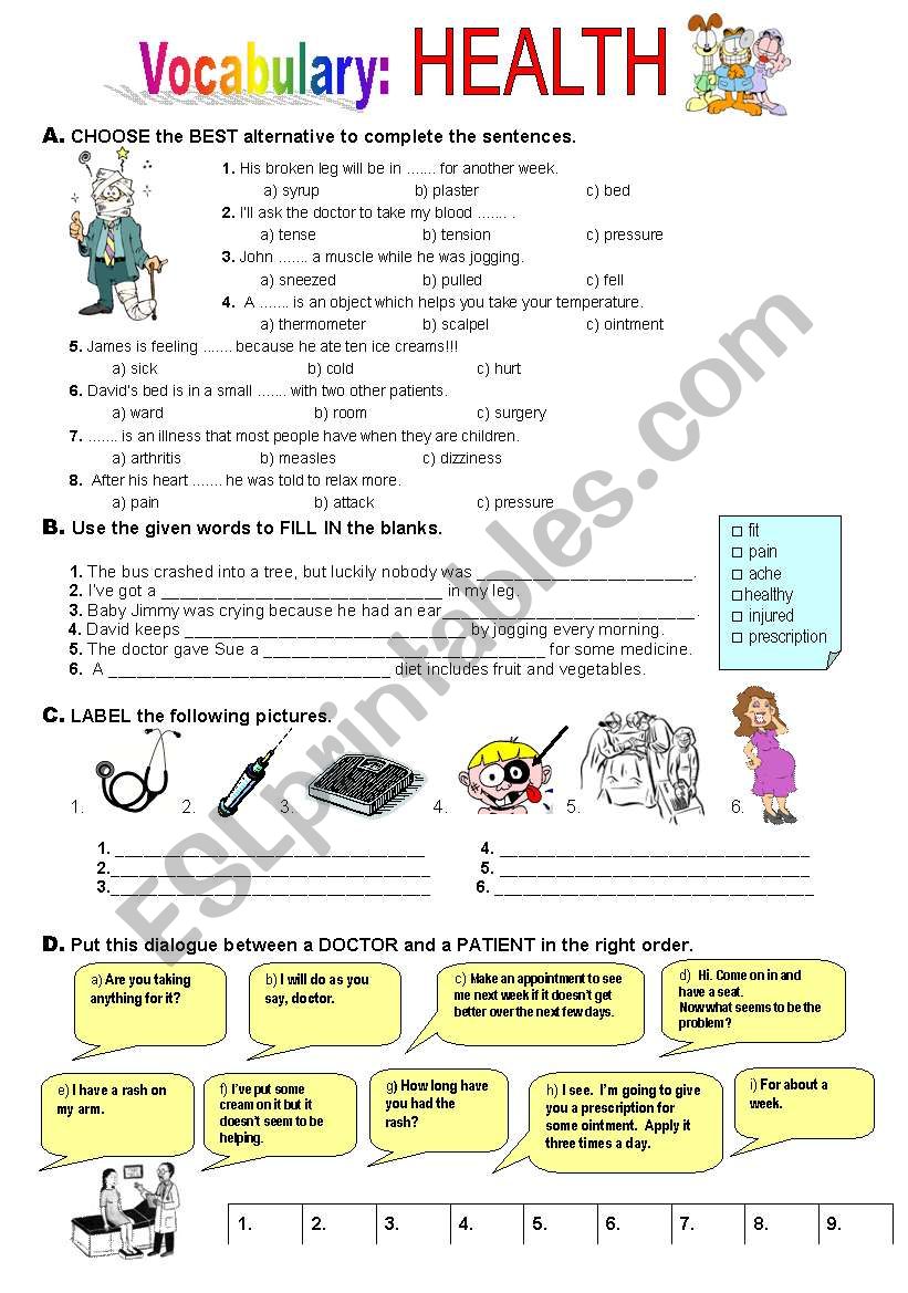 Health worksheet