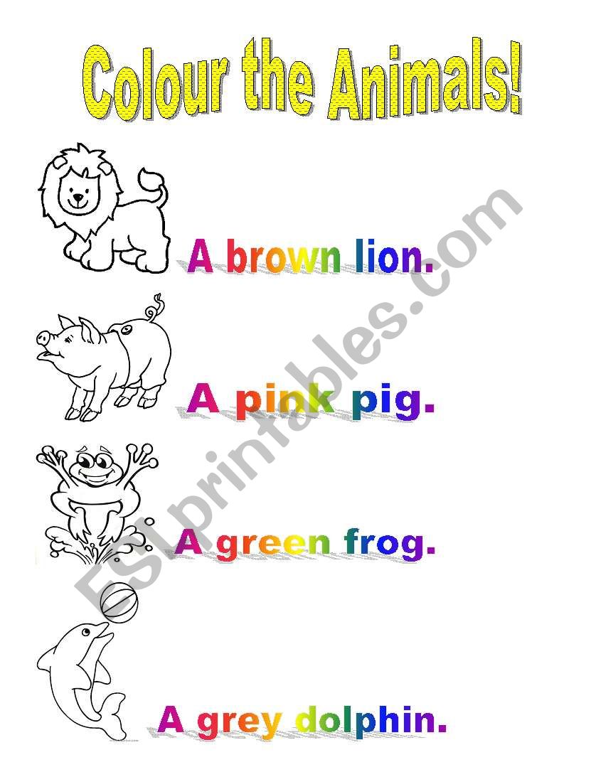 Colour the animals! worksheet