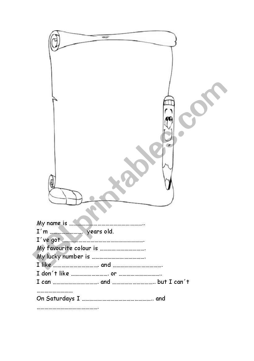 Introductory lesson worksheet