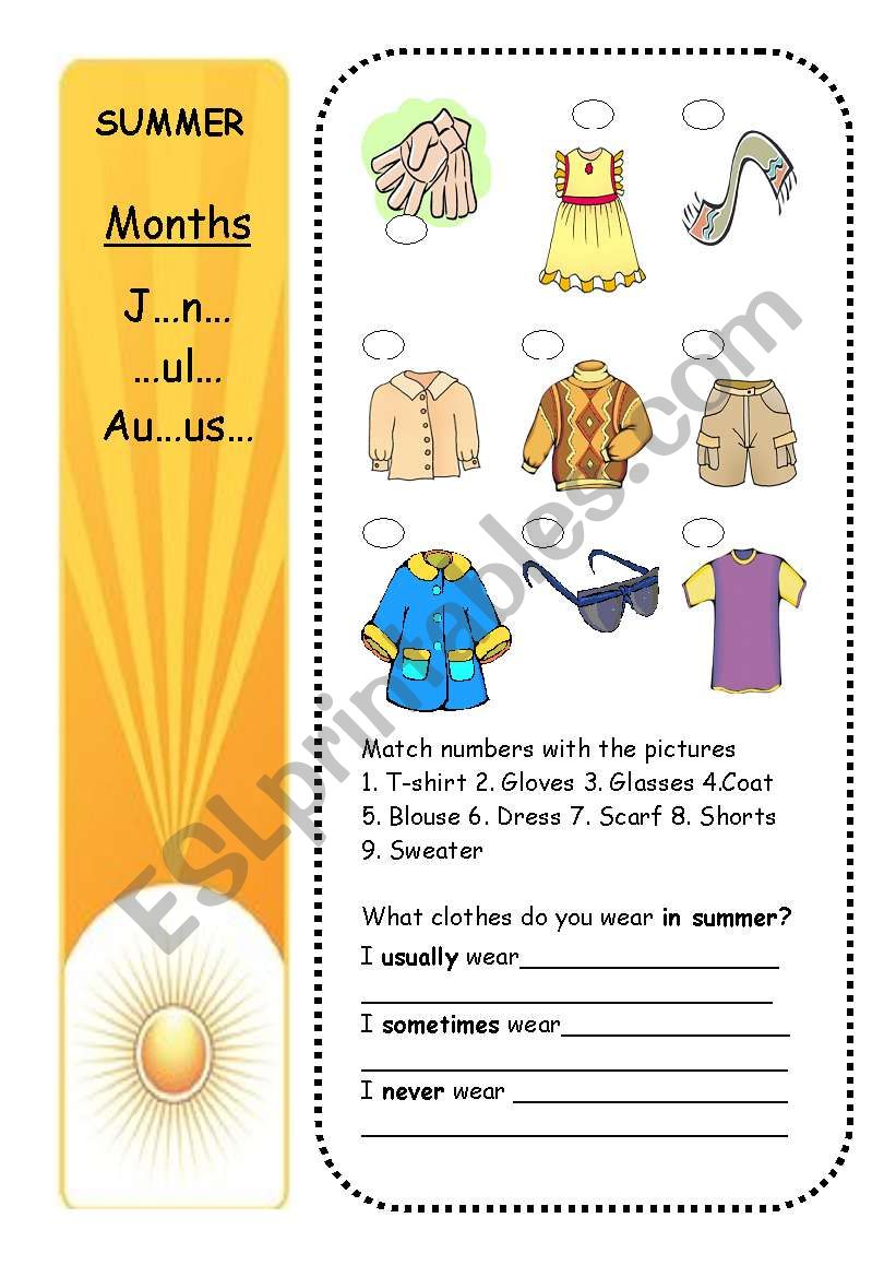 CLOTHES +SEASONS (part 4/4) worksheet