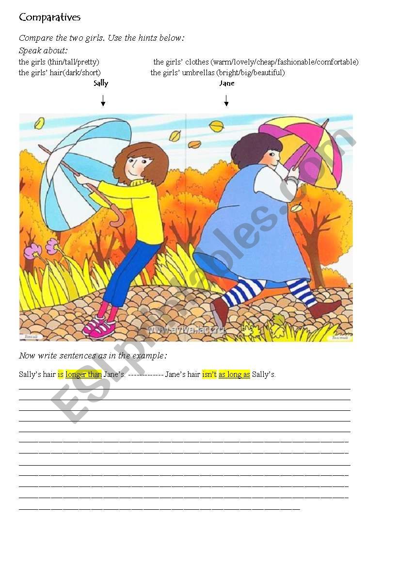 Comparatives worksheet