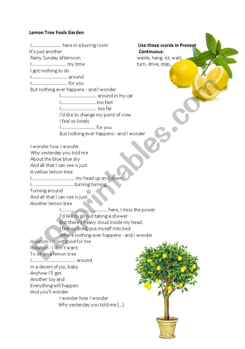 Lemon Tree - Fools Garden - Present Continuous