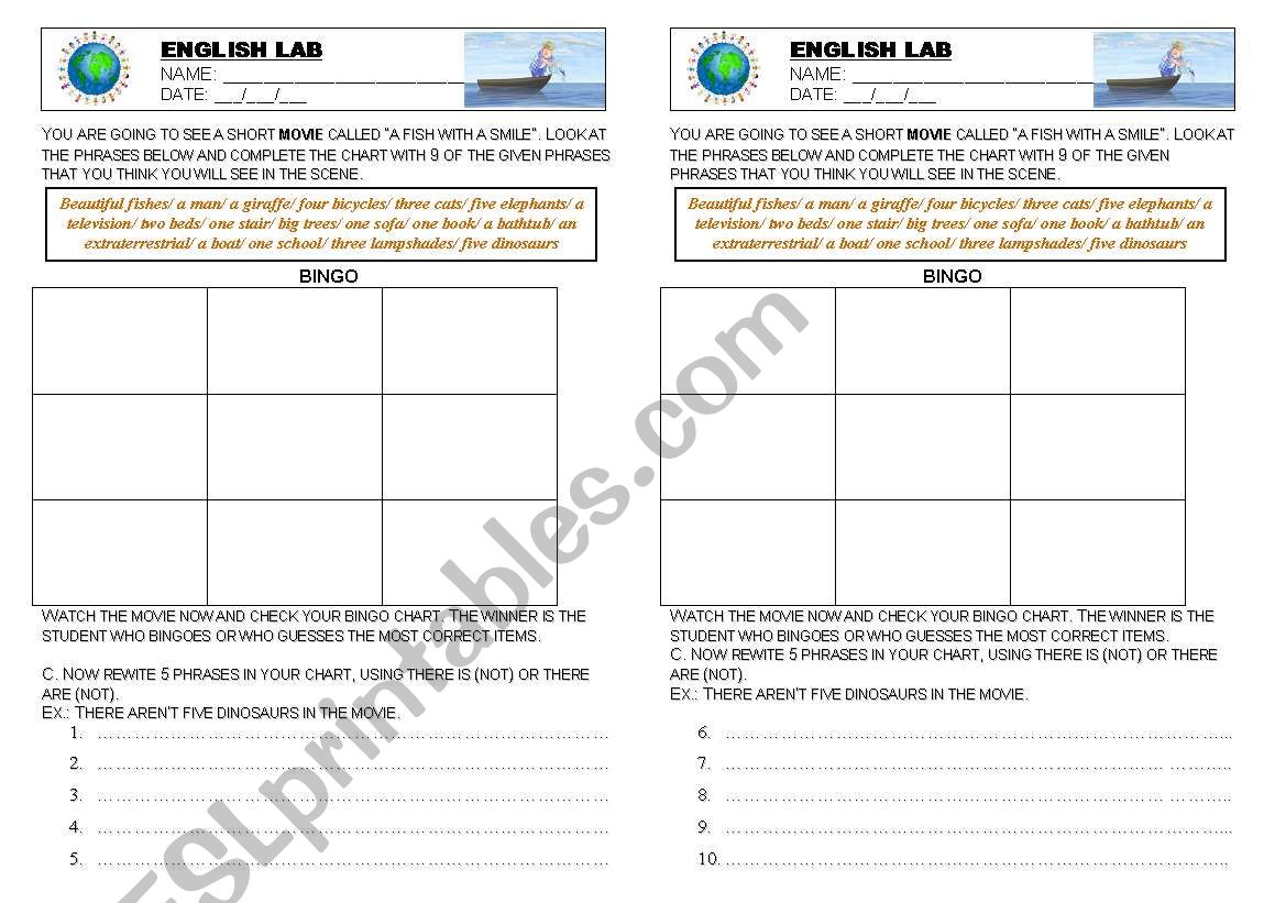 A fish with a smile activity worksheet