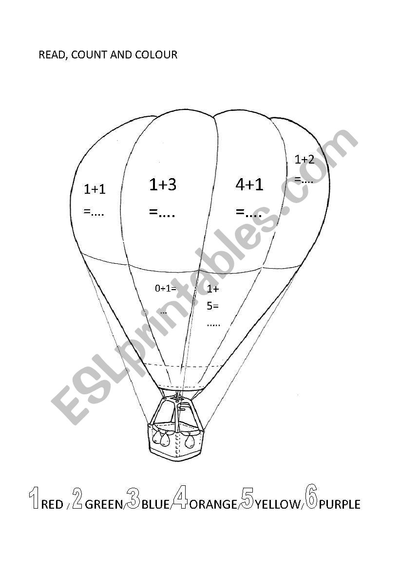 read, count and colour worksheet