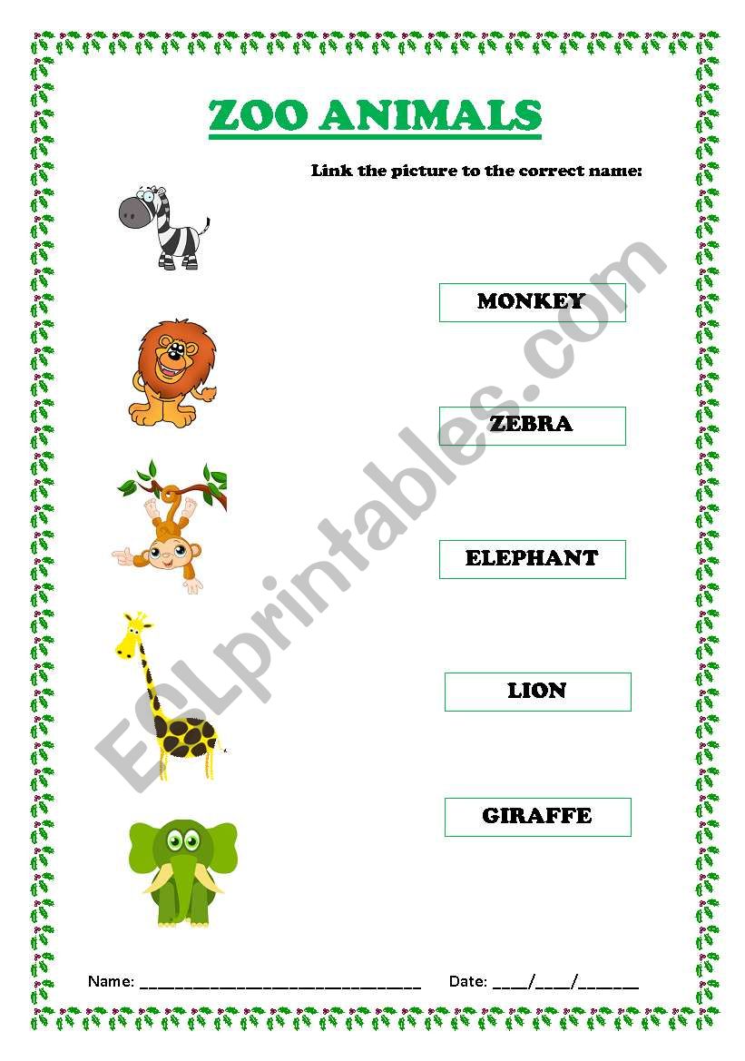 Zoo Animals worksheet