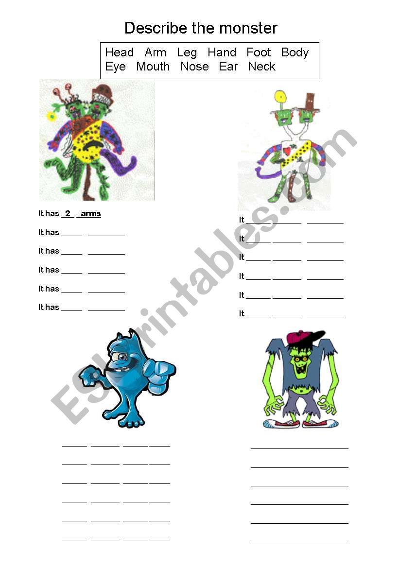 Describe the monster worksheet