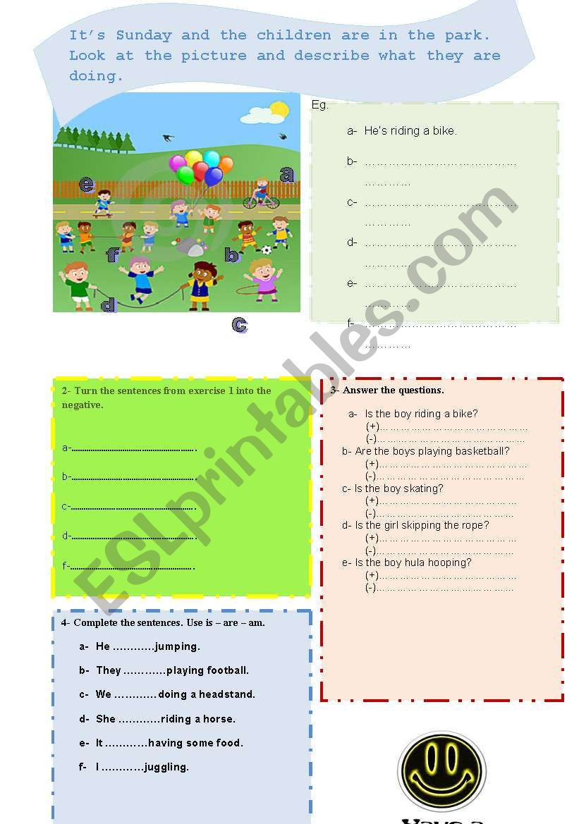 present ontinuous worksheet