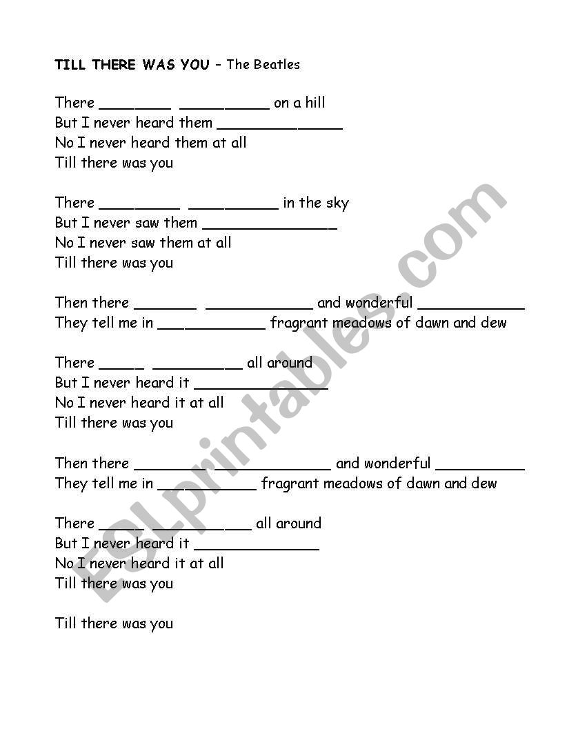 activity with song worksheet