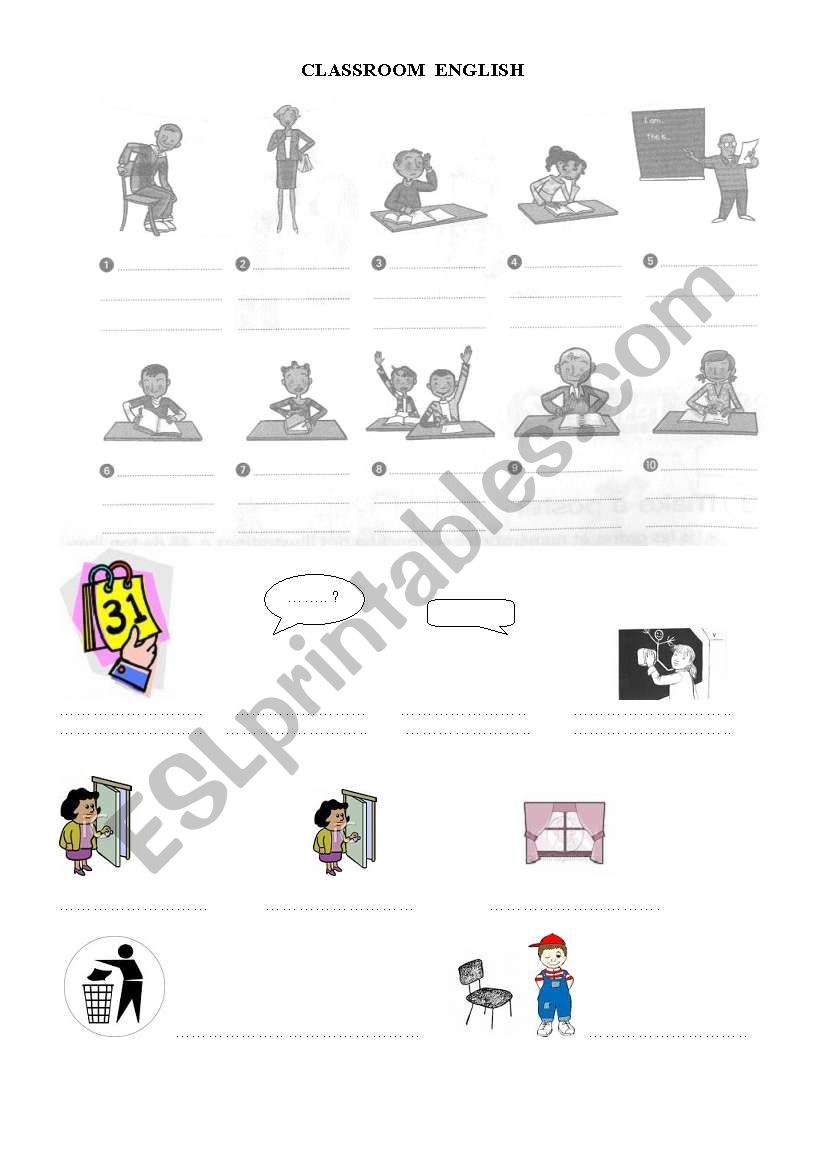 Classroom English worksheet