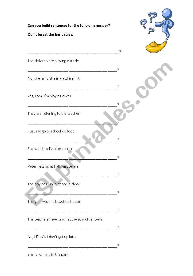 Build questions worksheet