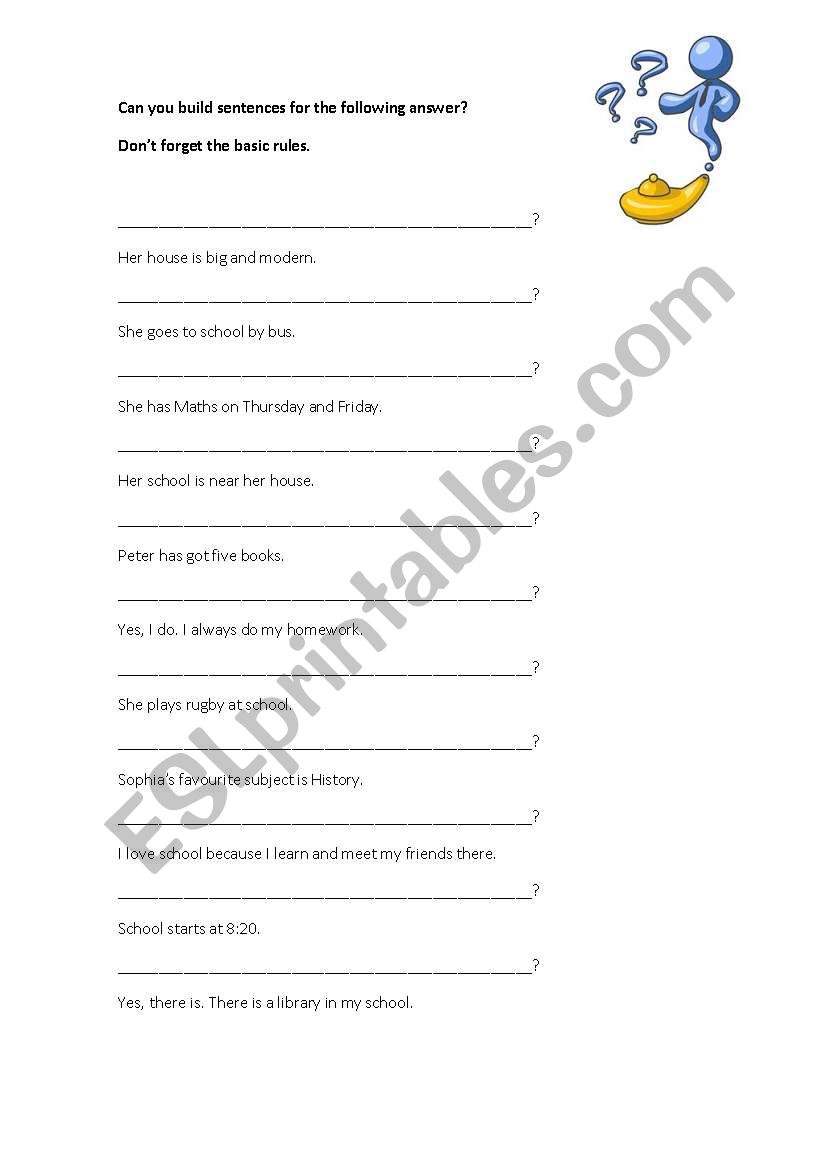 Build questions worksheet