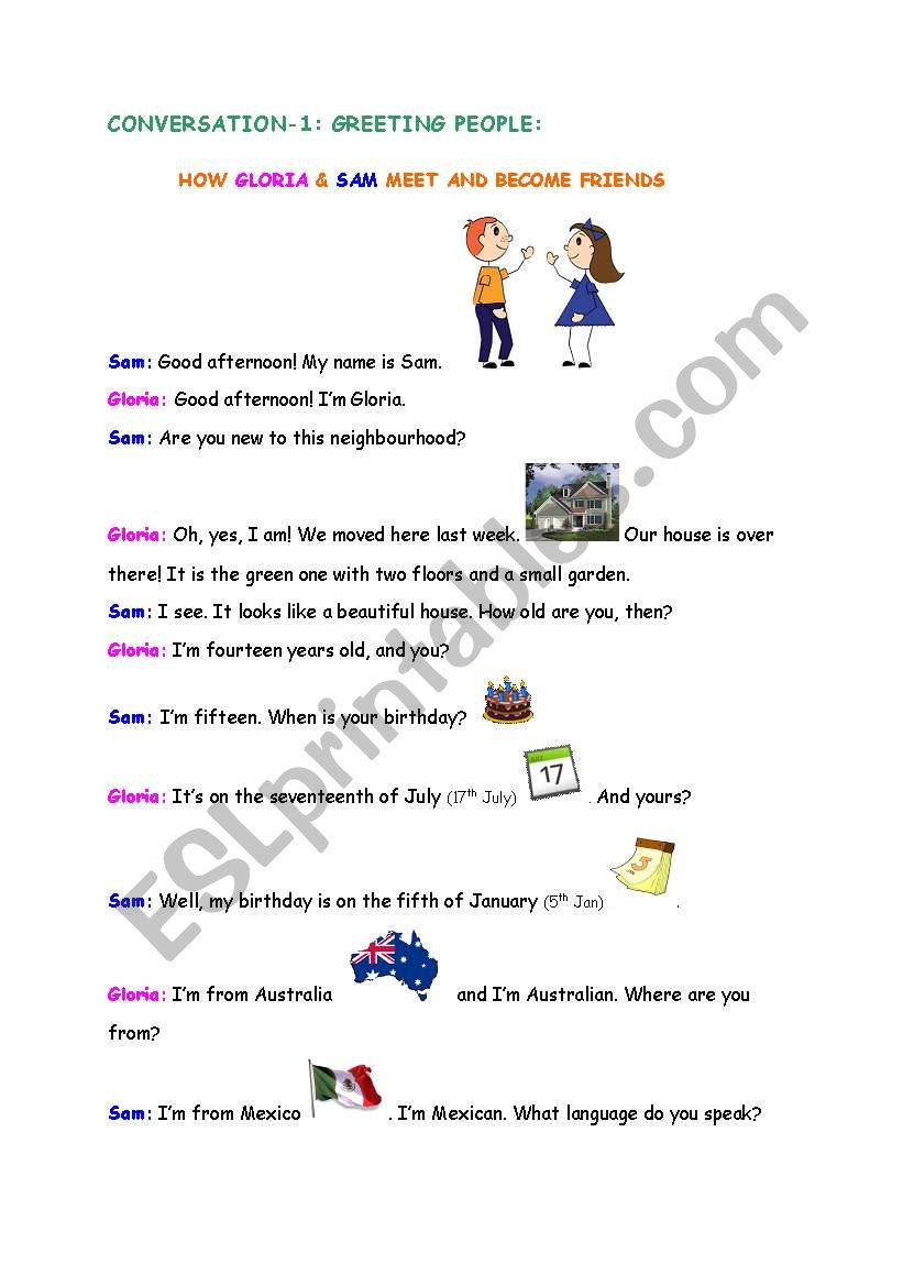 Conversation 1: Greeting People - page 1