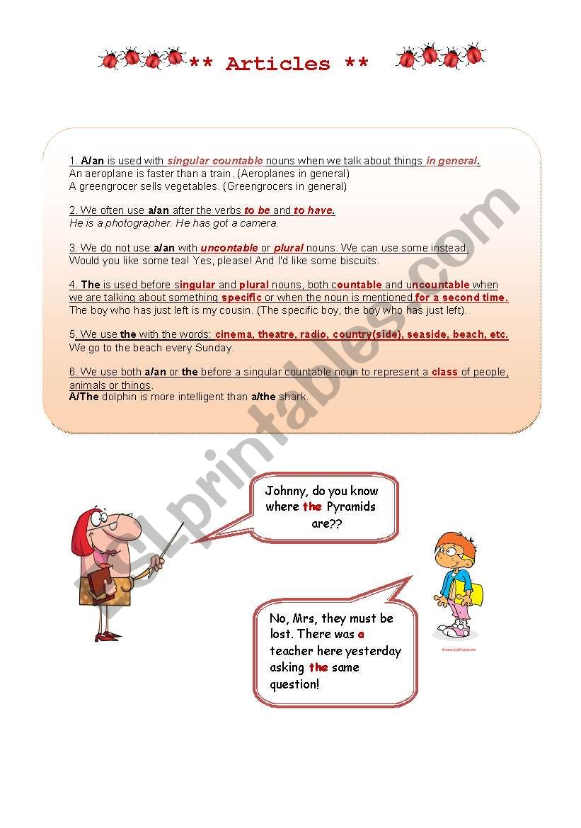 Articles A An And The The Use Of Articles Great Exercises 4 Articles A An And The The Use Of Articles Great Exercises 4
