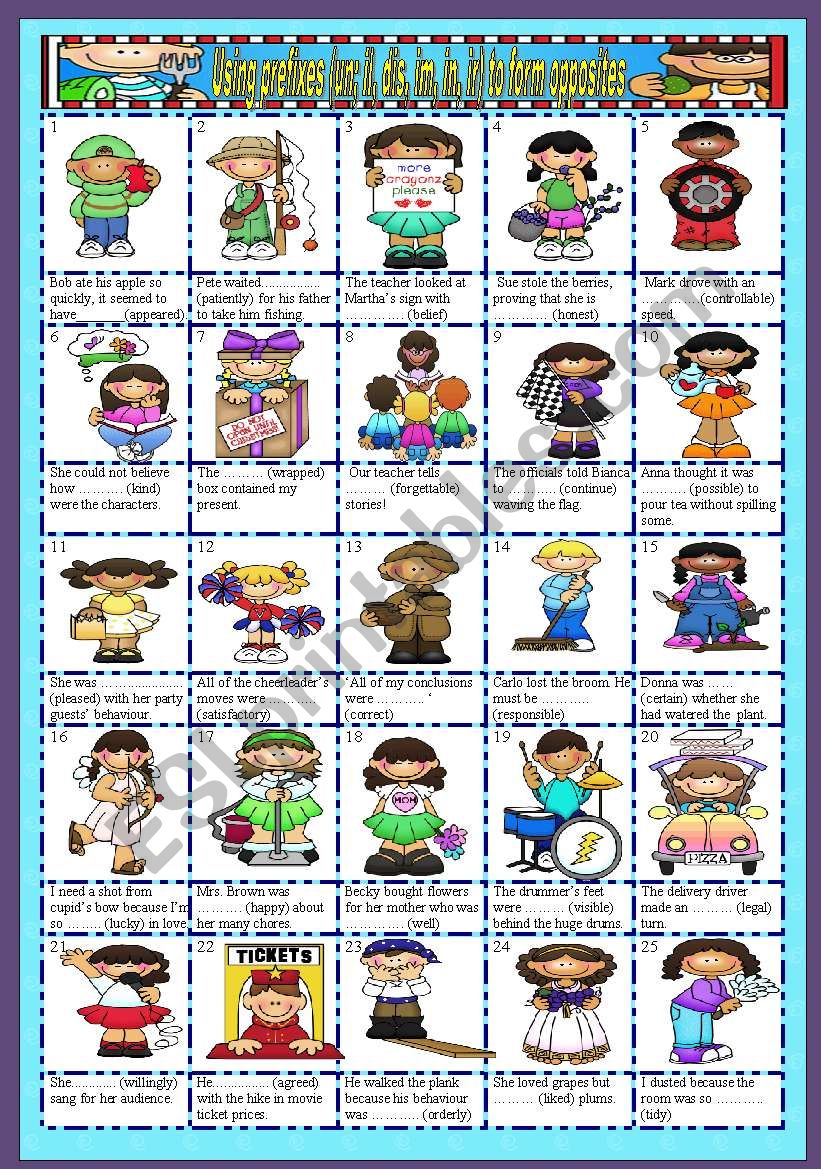 Using Prefixes to form Opposites: IM, IN, IR, IL,UN,DIS Using Prefixes to form Opposites: IM, IN, IR, IL,UN,DIS