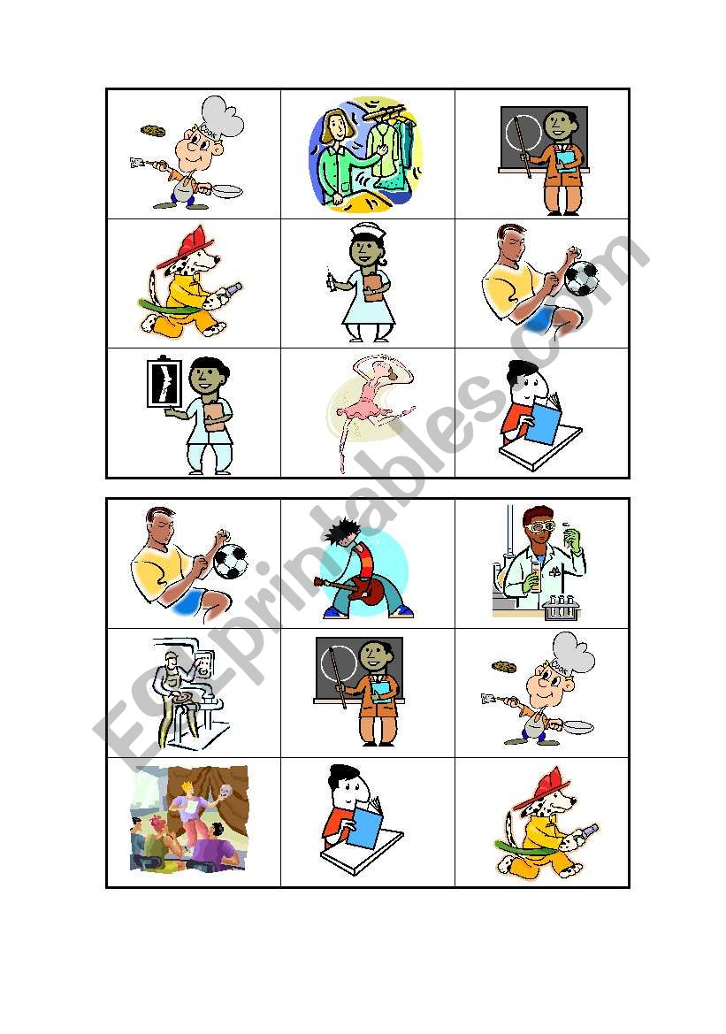 Occupations - Bingo worksheet