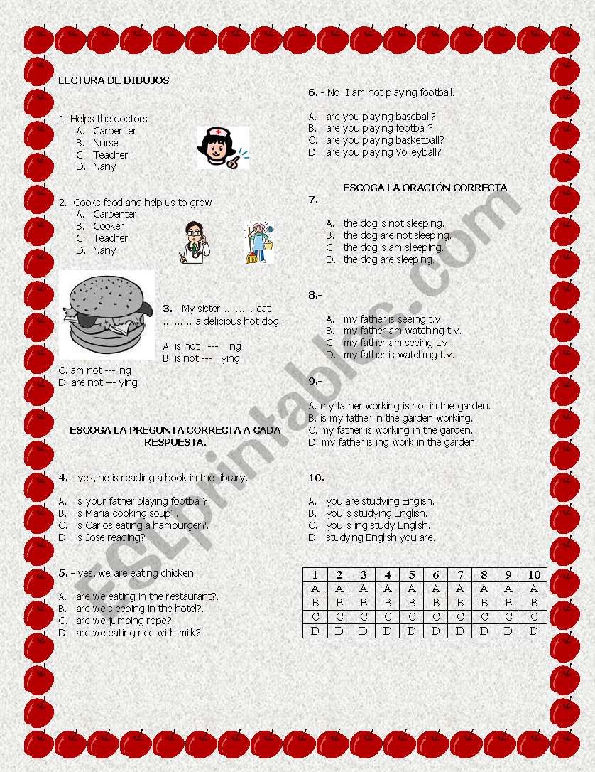 present simple and continuous worksheet