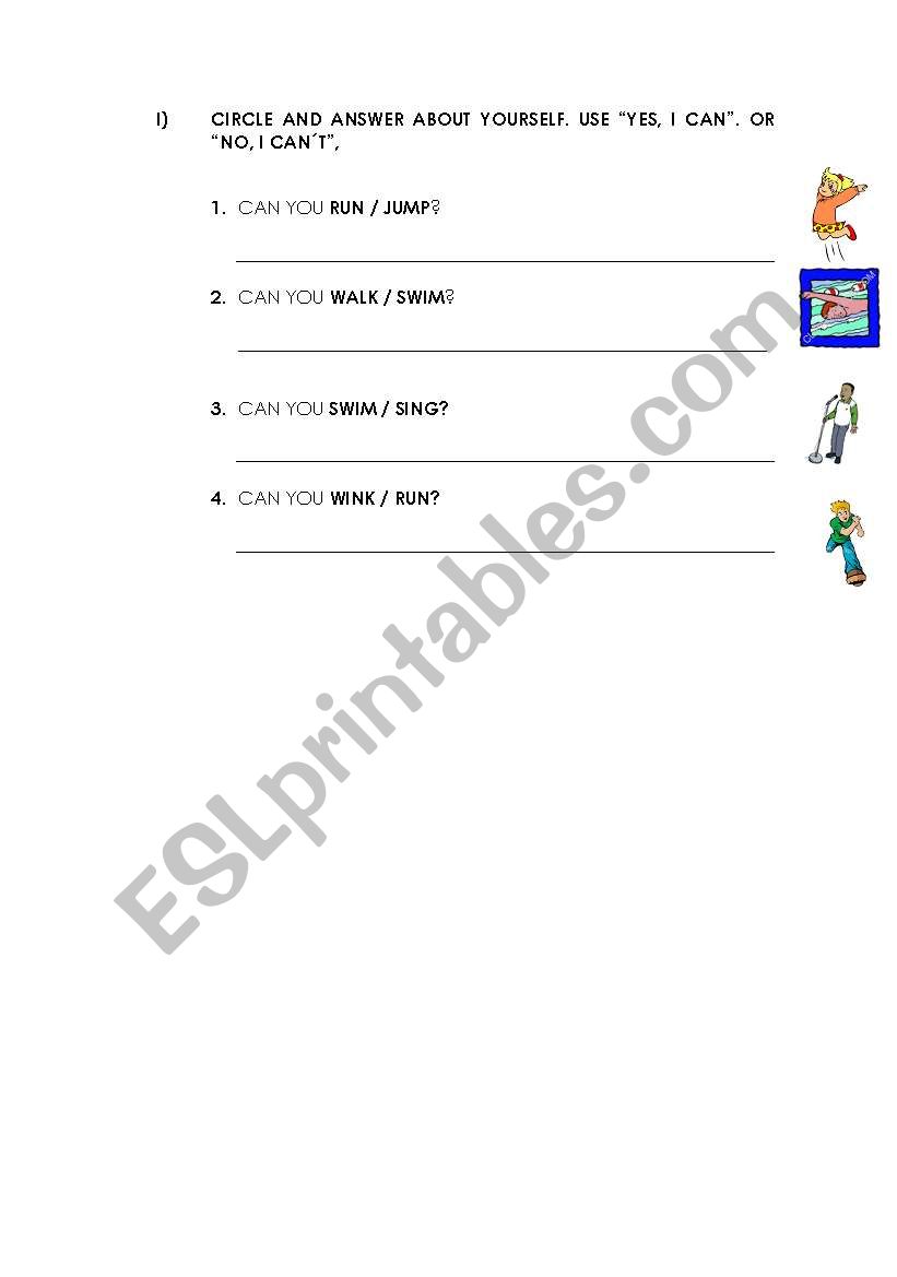 Can and cant worksheet