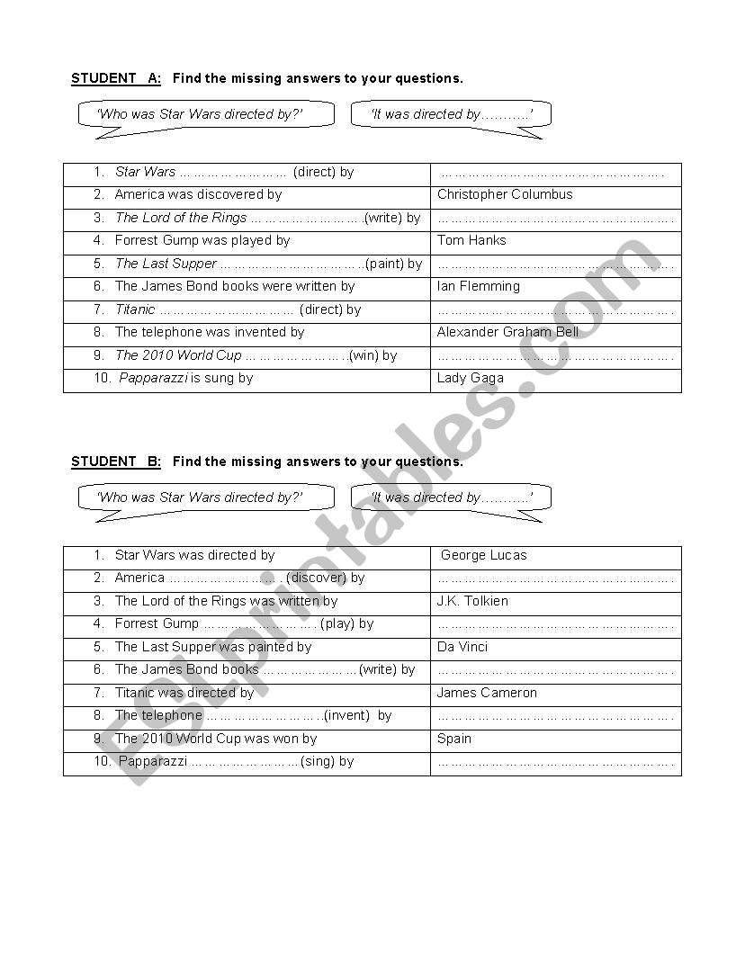 passive voice worksheet