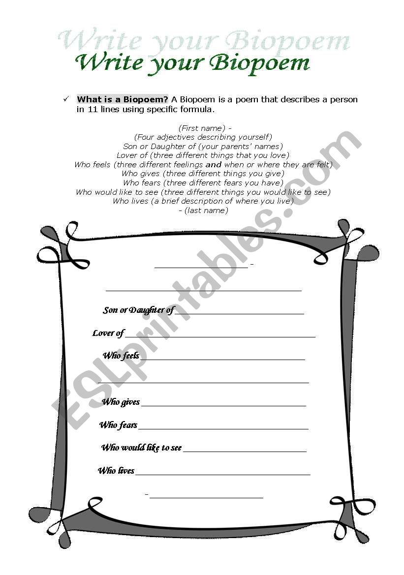 biopoem worksheet