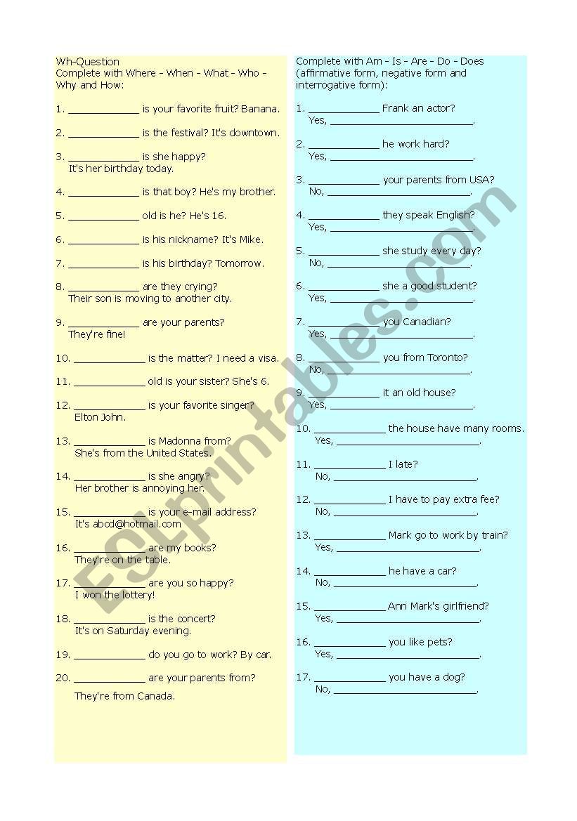 Present Simple - Interrogative Sentences