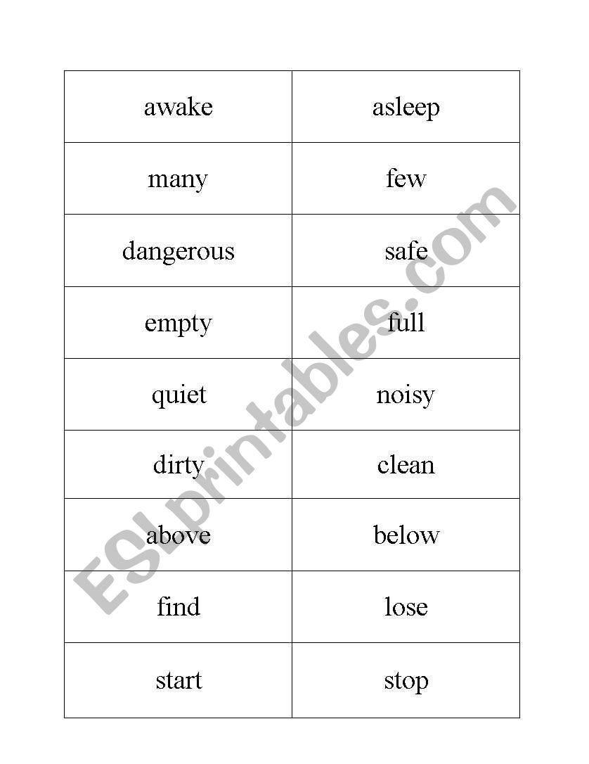 Antonyms  worksheet