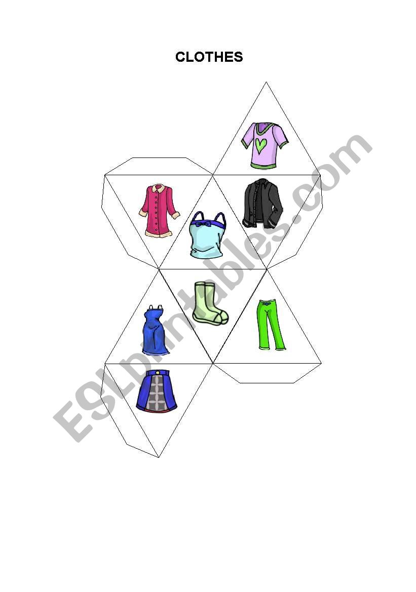 clothes-dice worksheet