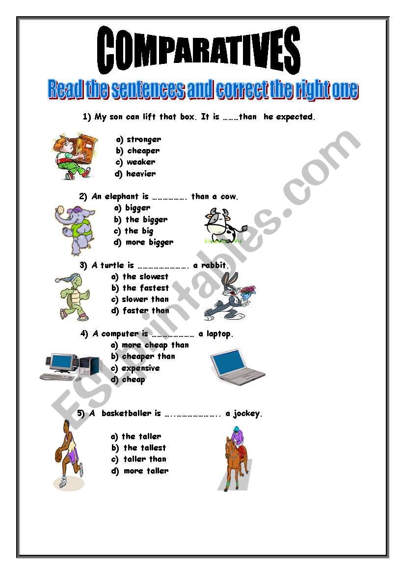 Comparatives worksheet