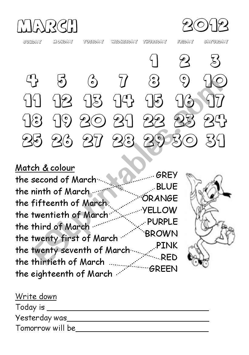 ORDINAL NUMBERS (part 1) worksheet