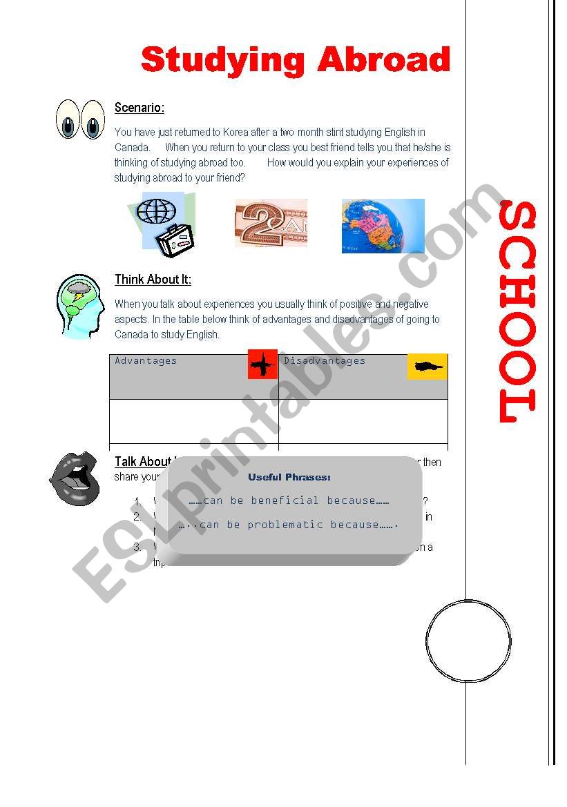 Studying abroad worksheet