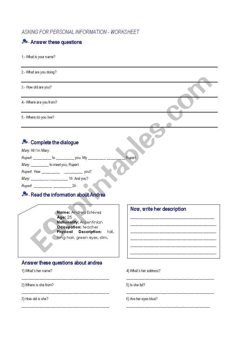 Asking for Personal Information