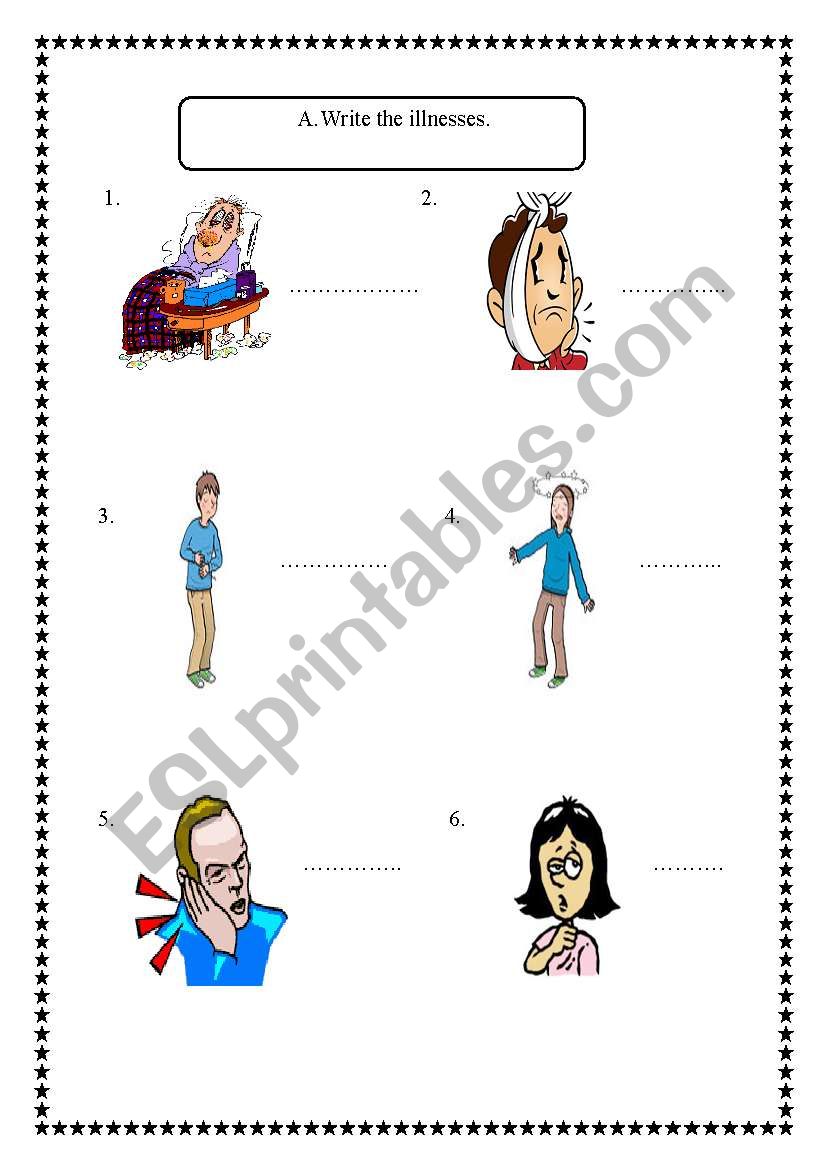 health problems worksheet