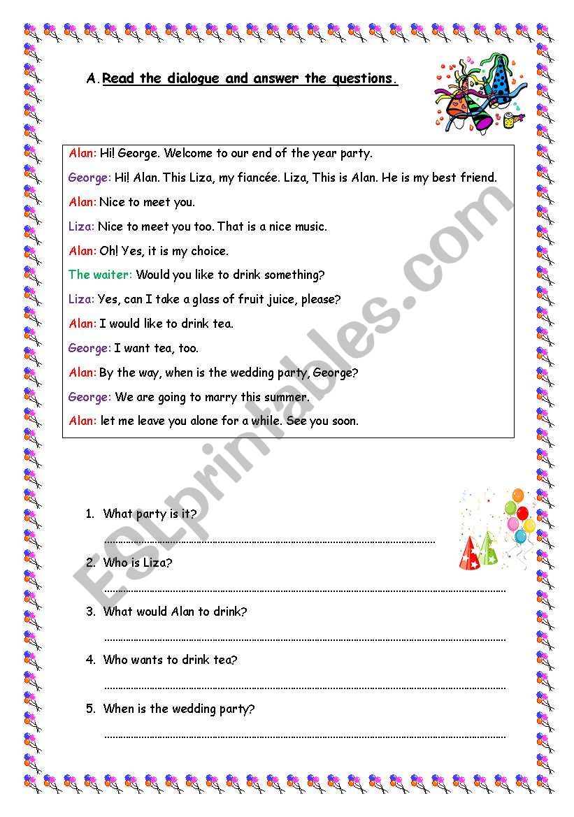 dialogue worksheet